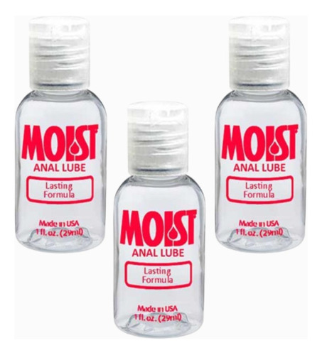 3 Mini Lubricantes Moist Anal Lube De 29ml