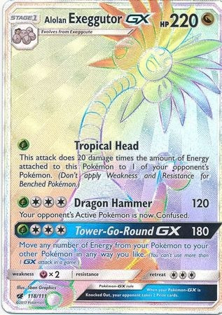 Alolan Exeggutor Gx 118/111 Hyper Raro Pokemon Tcg