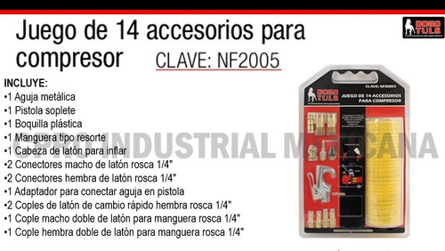 Juego De 14 Accesorios Para Compresor