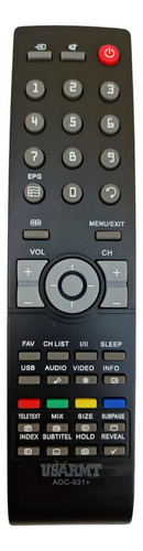 Control Remoto Tv Televisión Aoc Negro Robusto Smart Tv 4k Apps Ir