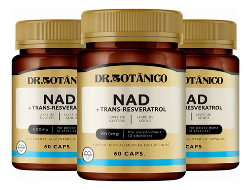 comprar Kit 3 Nad Trans Resveratrol 60 Caps Dr Botanico