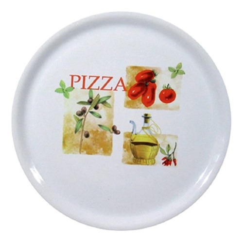 Plato Pizza Napoli Cm.31 Dec. Vino,aceitunas,tomate - 740349