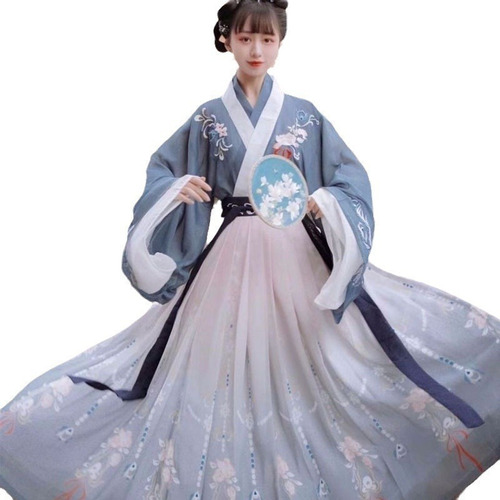 Vestido De Mujer Estilo Chino Hada Hanfu De Longitud Media