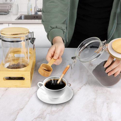 Recipientes De Vidrio Para Café Con Pinza De Cierre Hermé...
