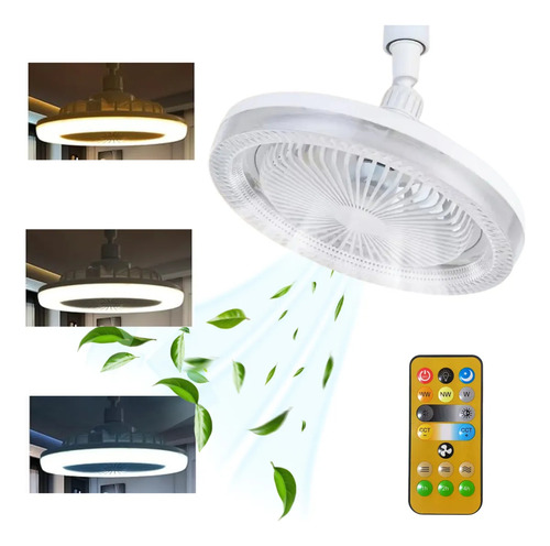 Uuuufoco Con Ventilador Techo Abanico Led 3 Tonos 3 Velocida