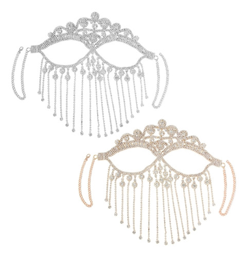 Elegante Máscara De Velo Con Borlas, Tocados For Mujer Con