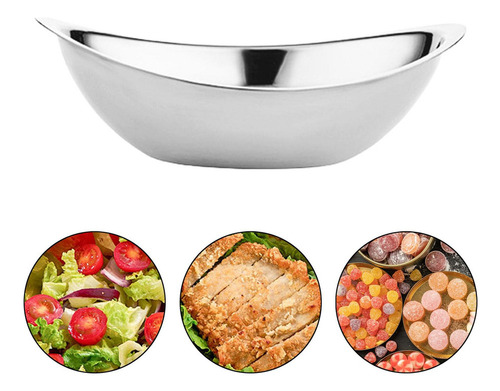 Ensaladera De Acero Inoxidable, Frutero, Ensalada, Plata M