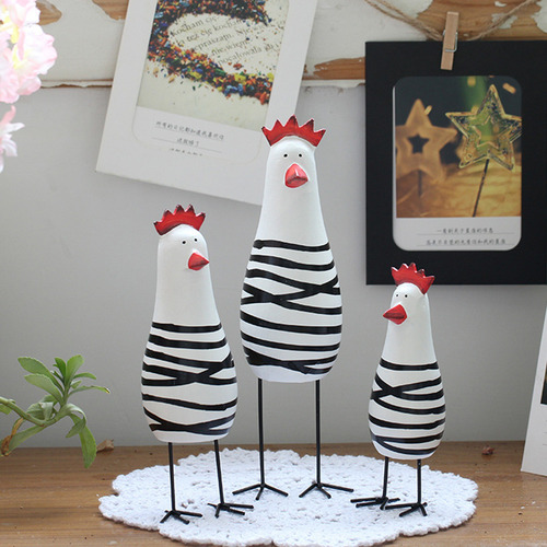 Figura De Gallo Y Pollo, Adorno, Figura De Animales De Granj