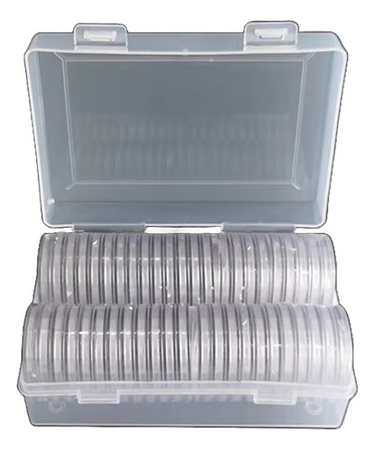 50 Cápsulas De Acrílico + Eva Para Moneda - Medalla De 40mm.