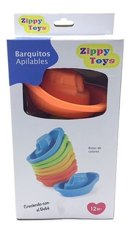 Imagen 1 de 6 de Barquitos X8 Apilables Para El Agua Juguete Baño Bebes