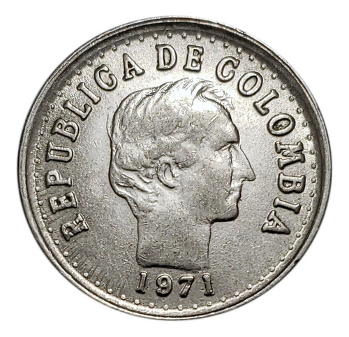 Moneda 20 Centavos 1971 Colombia Errores Pieza 1014