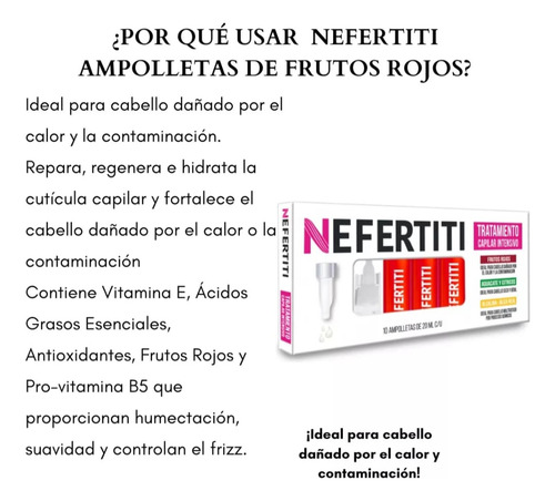 Nefertiti Trat. En Ampolletas Frutos Rojos P/ Cabello Dañado
