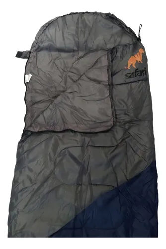 Sobre De Dormir Safari SF202 Con Capucha Combinado Color Gris Con Azul