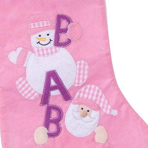 Bota Natalina Rosa Baby Meia Natal - Christmas Traditions