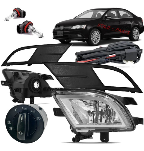 Kit Completo Farol Milha Nebli Aux Jetta Tsi 2015 16 17 2018