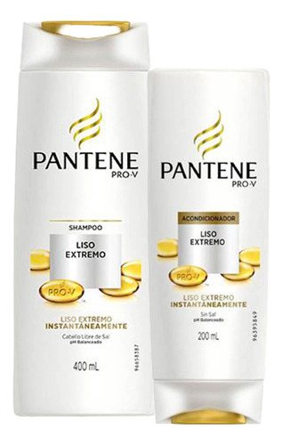  Pantene Shampoo 400ml + Aco 200ml Liso Extremo