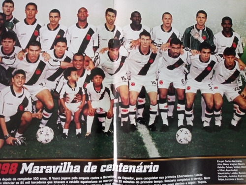 Poster Do Vasco Campeão Brasileiro 1974 E Na Libertados 1998 (Usado)