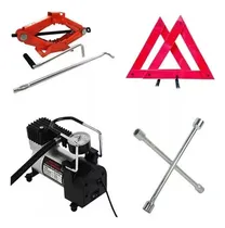 Comprar Kit Seguridad Auxilio Auto 4 En 1 Compresor Crique Llave Bal