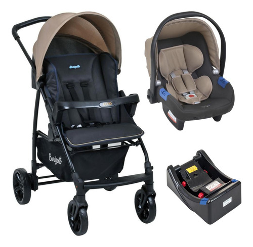 Conjunto Travel System Ecco Cz Bege E Base - Burigotto