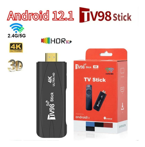 Tv Stick Android 4k Tv98 2gb + 16gb Smart Tv Box Wifi 5g