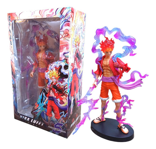 Figura Monkey D. Luffy Gear 5 Rojo Dios Del Sol One Piece