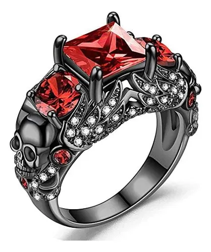 Fliuaol Anillos G ticos Accesorios De Vampiro Negro Anillo