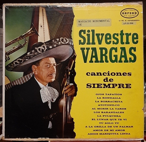 Disco Lp Silvestre Vargas Canciones De Siempre #5511