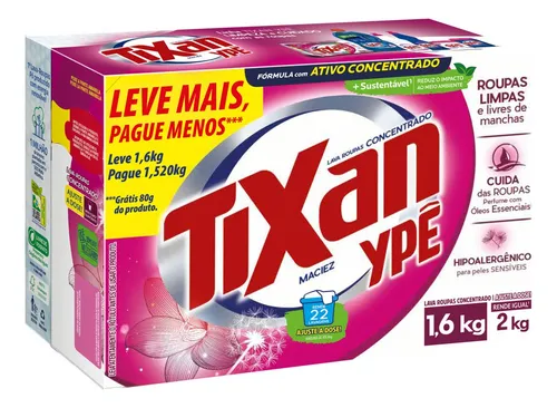 comprar Lava-roupas Pó Concentrado Maciez Tixan Caixa 1,6kg Ypê