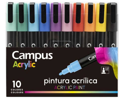 Marcador De Pintura Acrilica Campus X 10 Colores