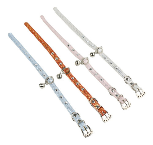 Imagen 3 de 6 de Collar Para Mascotas Brillante Con Cascabel