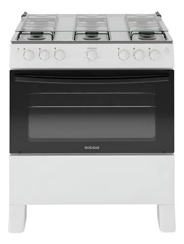 Fogão Itatiaia Star New 6 Bocas Branco Com Mesa de Inox e Acendimento Automático