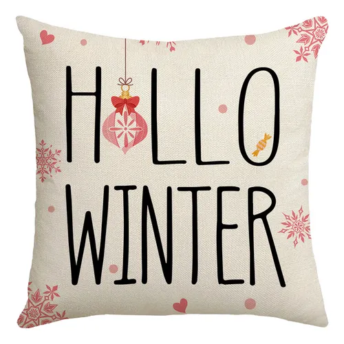 Funda De Cojín Navideño, 4 Unidades, Diseño Navideño, Decora