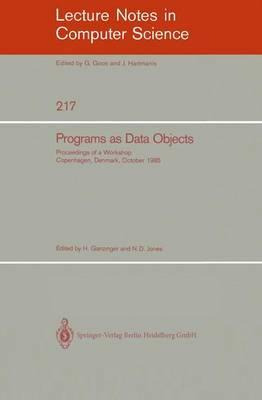 Libro Programs As Data Objects : Proceedings Of A Worksho...