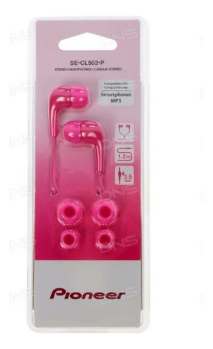 Auriculares Pioneer Earphone, 100db, Rosa, Se-cl502-p