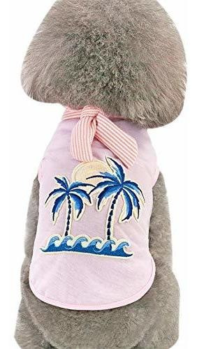Tangpan Perro Mascota Playa Hawaiana Arbol De Coco Camisa D