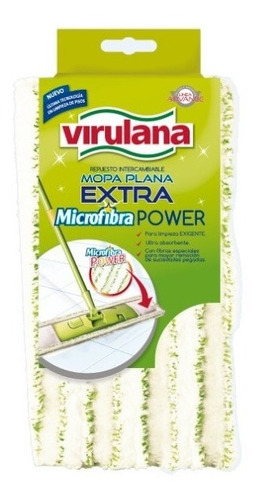 Imagen 1 de 1 de Repuesto Mopa Plana Extra 100% Microfibra Power Virulana