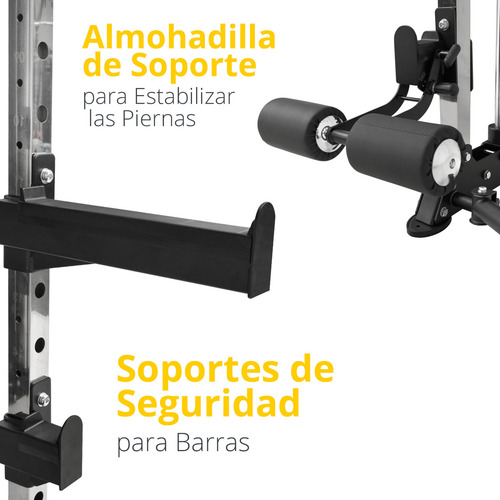 Gimnasio Multifuncional Smith Tayga T4 Estructura Negro Tapizado Negro