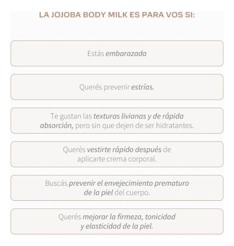 Bek Body Milk Leche Corporal Jojoba Hidrata Reafirma 275ml