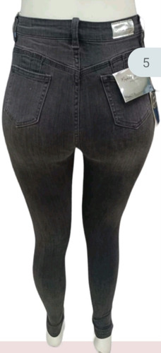 Jeans Mujer Mosaico , Gris Oscuro Roto ,con Push Up  (15146)