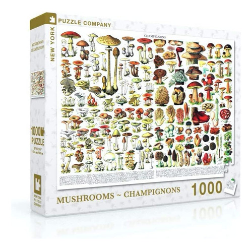 New York Puzzle Company - Vintage Images Champignons - 1000