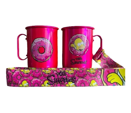 comprar Caneca Em Alumínio Simpsons Donuts 850ml + Tirante