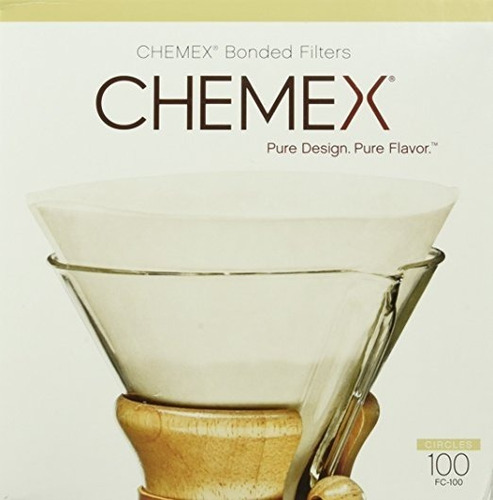 Chemex Pre Filtro Circle Plegada De Café (100 Filtros)