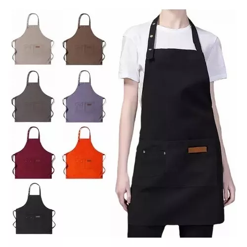 2 delantales para mujer con bolsillos, delantales para hombres, delantal de  cocina para mujer, delantal de cocina ajustable, delantal de chef (unisex)