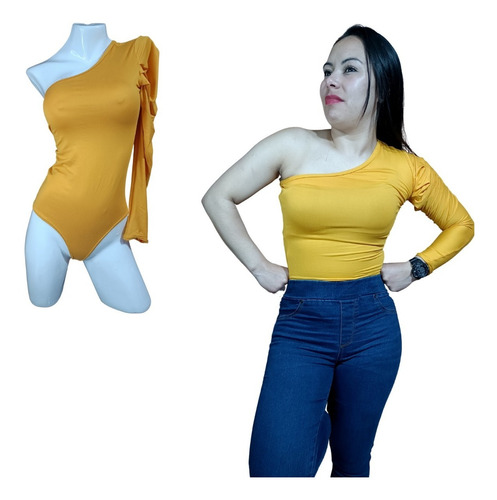 Blusa Tipo Body Cruzada De Un Hombro, Nuevo Diseño