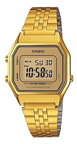 Reloj Digital Vintage Casio Mujer Dorado La680wga-9cdf