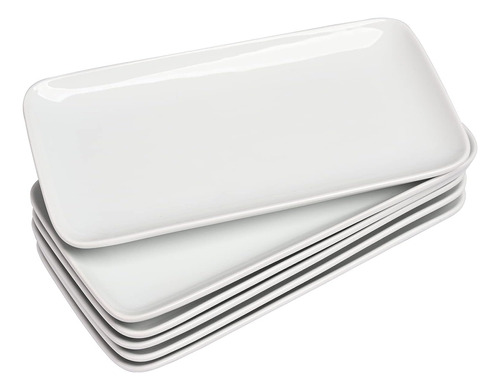 Set De Platos Porcelana 23.1 Cms 6 Pcs Rectangular Aperitivo