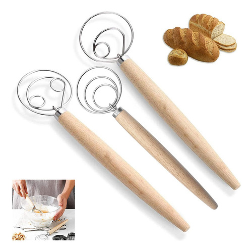 Batidora De Pan Danesa, 3 Unidades, De Acero Inoxidable, Est