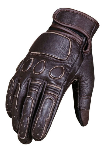 Guantes De Moto De Cuero De Piel De Cabra Vintage Para Hombr