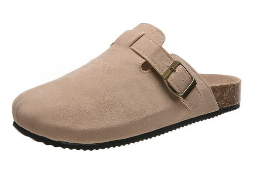 Zapatillas Planos Unisex Birken De Liso Con Hebillas