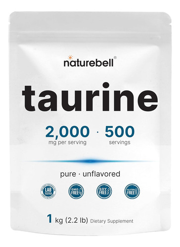 Taurina Ultra Pura Concentrada 2000mg P/porción 500servings 